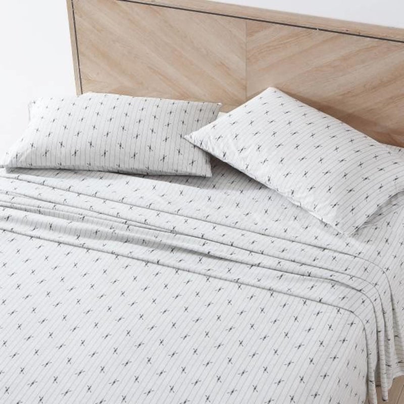 Eddie Bauer - Twin XL Sheet Set, Cotton Percale Bed Sheets, Crisp & Cool, Ideal Dorm Essentials (Eddies Oar Blue, Twin XL) - Image 2